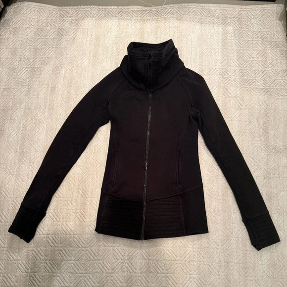 Black High Neck Zip Up, Lululemon, Size 4 - Picture 4 of 6